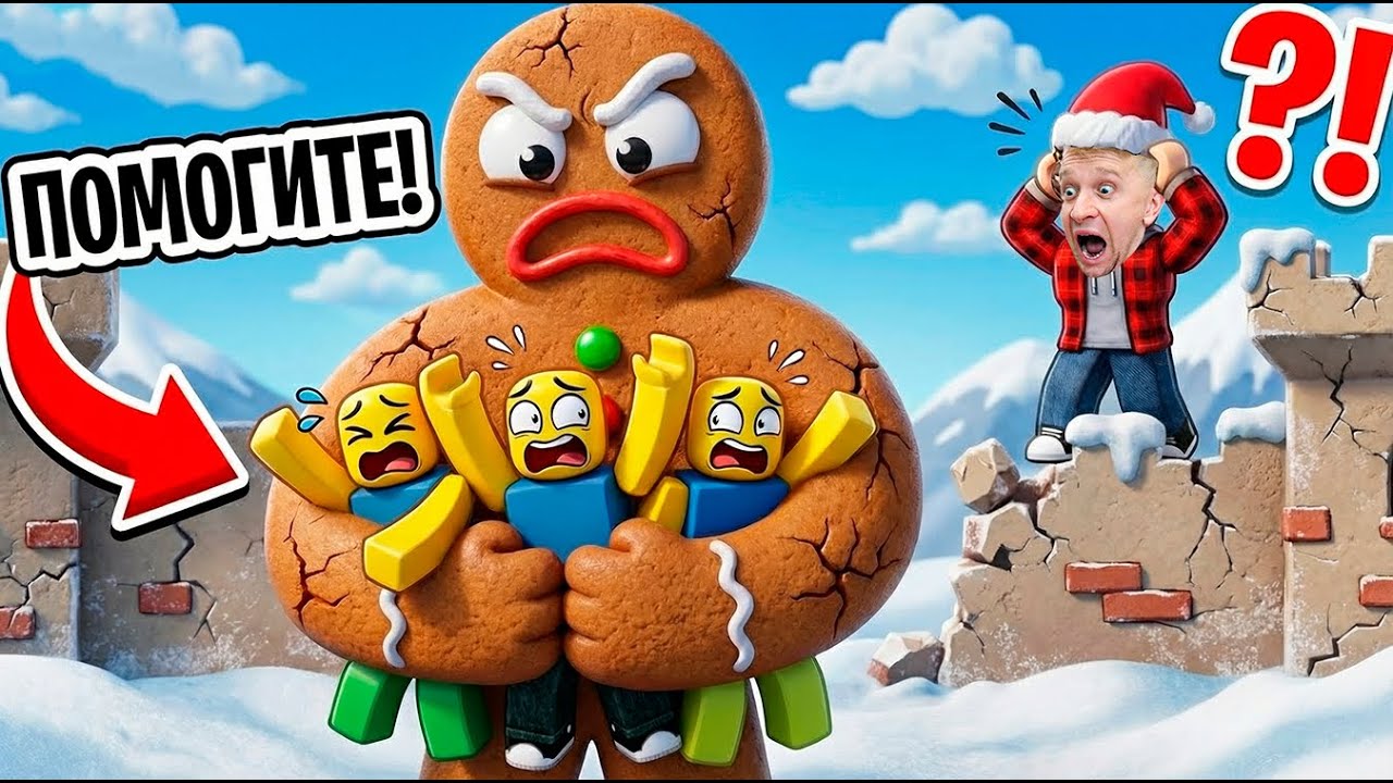 ПОБЕГ от ЗЛОГО ПРЯНИКА 🎄 Он ПОХИЩАЕТ НУБОВ в Новый Год!