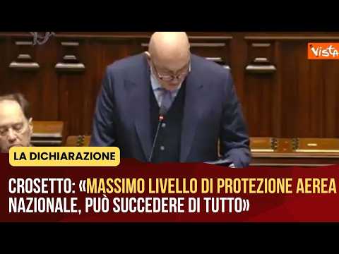 Crisi Golfo, Crosetto: "Massimo livello di protezione dell'aerea nazionale, può succedere di tutto"
