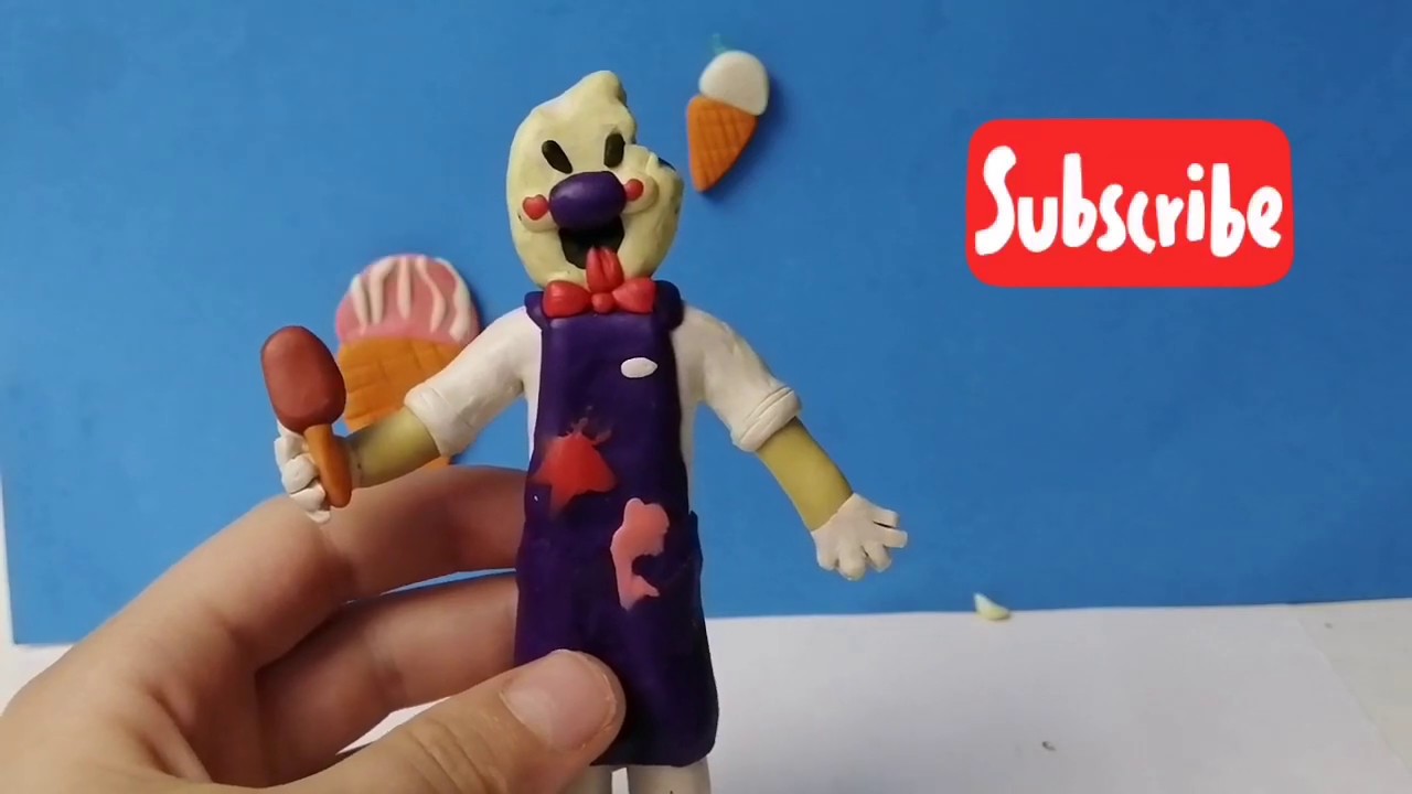 мороженка из пластилина. мороженщик из пластилина из игры. картинки как лепят мороженщика. фургон мороженщика из игры ice scream. мороженщик из пластилина.