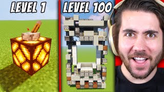 Minecraft Redstone HACKS from Level 1 to Level 100