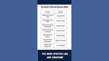 TS DOST 2025 📅 Official Dates Announced | Degree Admission Schedule Out! #tsdost #shorts