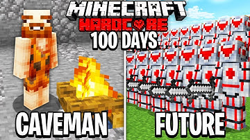 I Survived 100 Days as a TIME TRAVELLER in Hardcore Minecraft... Here