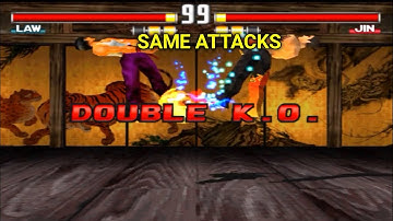 Law and Jin Plays With Julia Moves |  Tekken 3 Game || same Attacks Same Time