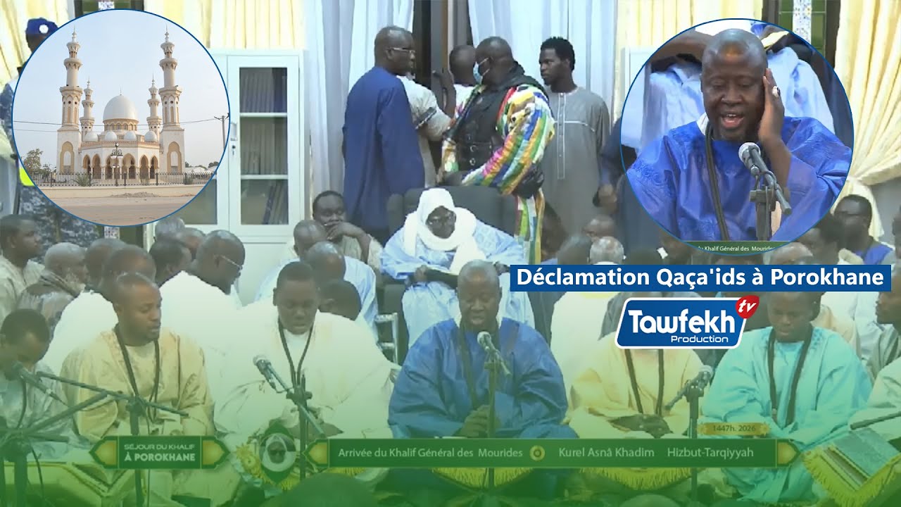 🔴En direct Déclamation Qaça'ids à Porokhane Résidence du Khalif Général des Mourides