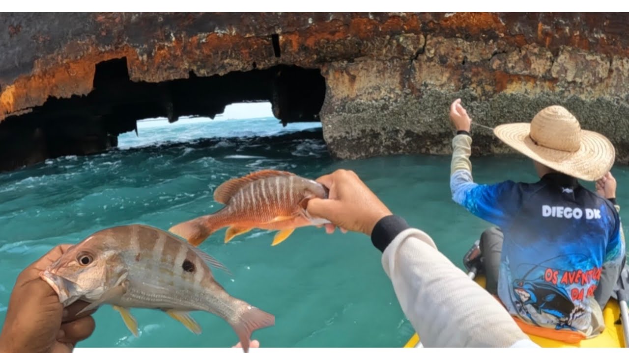 PESCARIA DE CAIAQUE NOS NAVIOS NALFRAGADOS NO MUCURIPE 