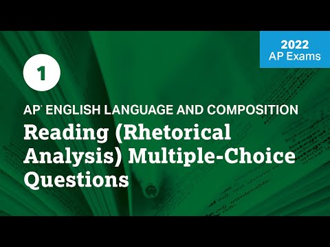 1 | Reading (Rhetorical Analysis) Multiple-Choice Questions | AP English Language and Composition