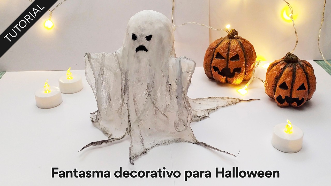 Fantasma decorativo para Halloween 👻 hecho con TELA! 🤯 Súper fácil ✨