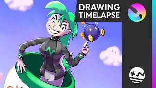 Krita Drawing Timelapse - MAR10 Day Peppermint [Lineart/Coloring]