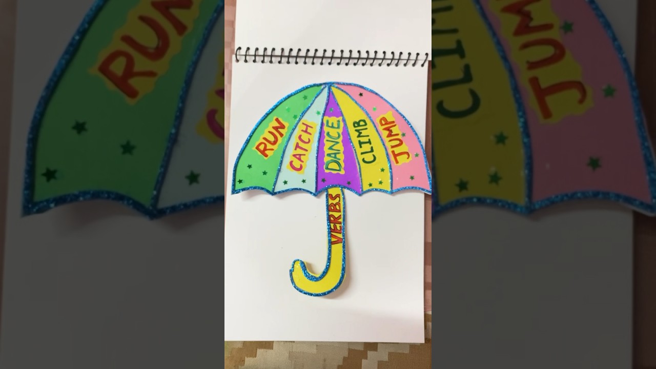 How to create umbrella cutout verbs cutout EASY ENGLISH TLM 