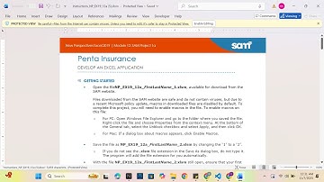New Perspectives Excel 2019 | Module 12: SAM Project 1a Penta Insurance