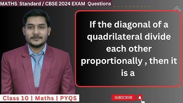 If the diagonal of a quadrilateral divide each other proportionally , then it is a #cbseclass10