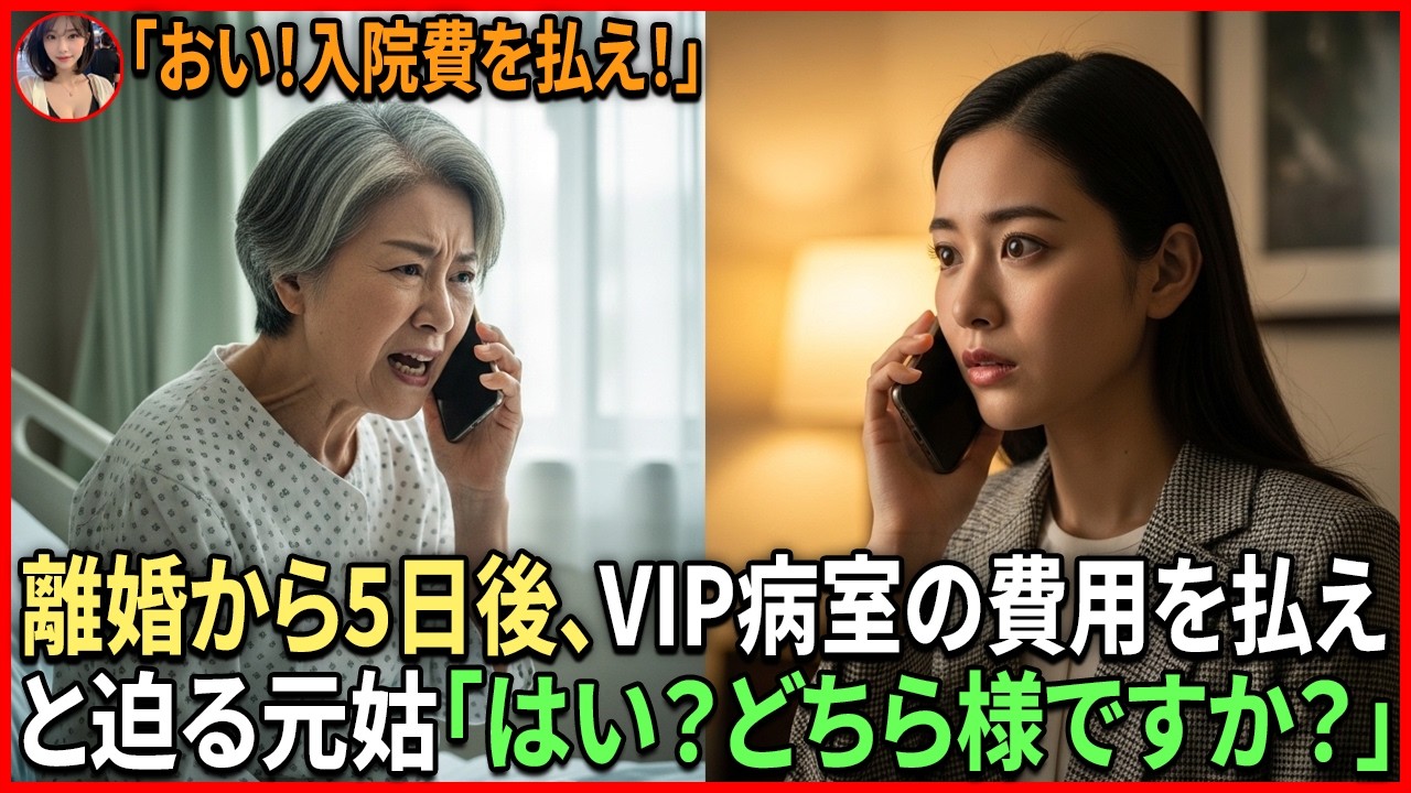 離婚から5日――VIP病室に入院した元姑から電話。「おい！私の入院費、早く払え！」私は鼻で笑って言い返した――「どちら様ですか？」#動エピソード#老後の物語 #家族の物語