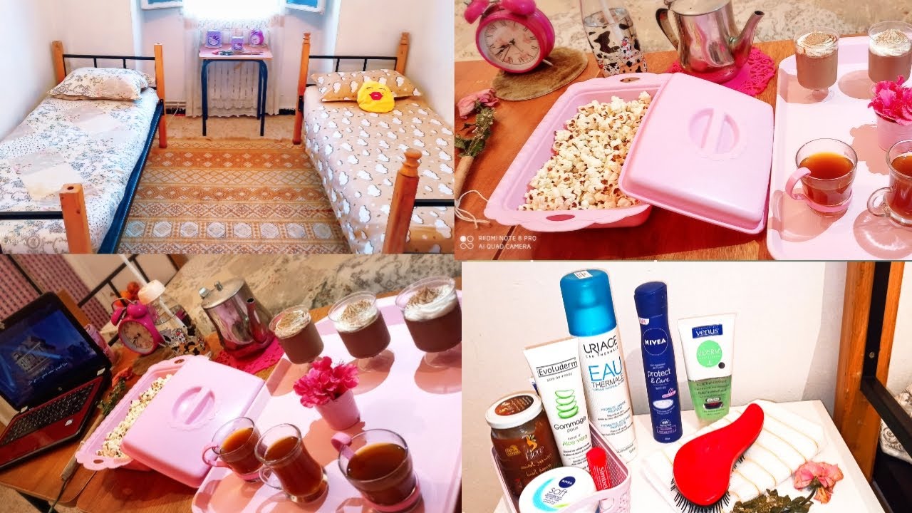 روتيني في الاقامة الجامعية/روتيني الليلي للاعتناء بجسمي/يوم يهبل و قعدة ترد الروح /افكار الاقامة