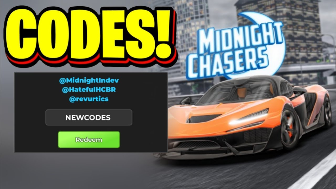 *NEW* ALL WORKING CODES FOR MIDNIGHT CHASERS IN 2025! ROBLOX MIDNIGHT ...