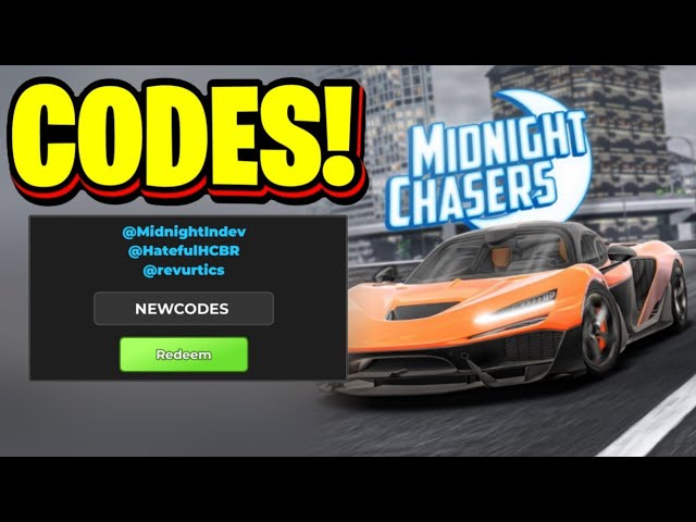 NEW* ALL WORKING CODES FOR MIDNIGHT CHASERS IN 2025! ROBLOX