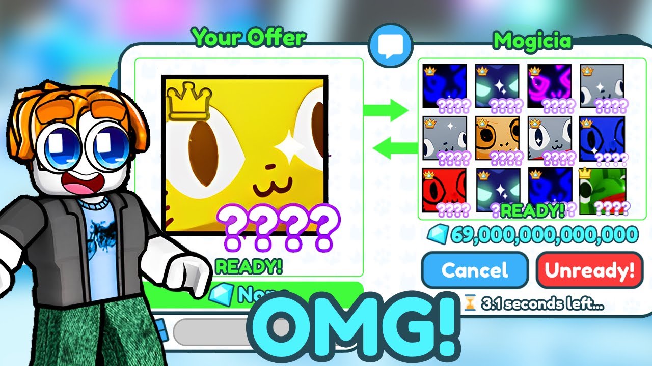 Trolling With GOLDEN Titanic Jolly Cat as a NOOB in Pet Simulator! *INSANE TRADES*