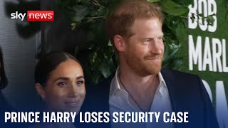 Prince Harry loses legal challenge against his security levels in UK