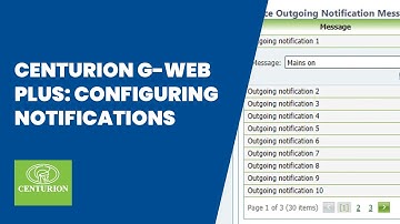 CENTURION G-WEB PLUS: Configuring input notification messages and settings