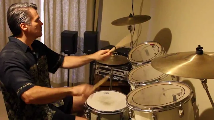 Messing around on the drums with Joe Venable