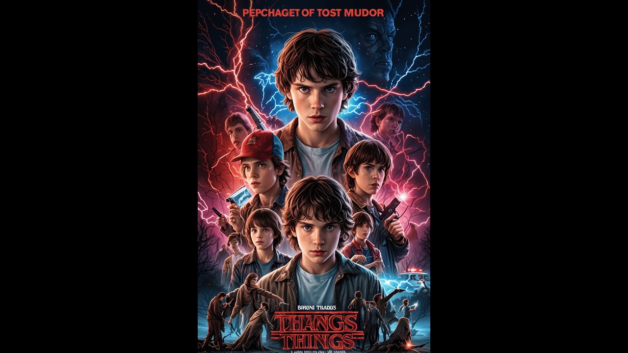 Stranger things character are running from monster 