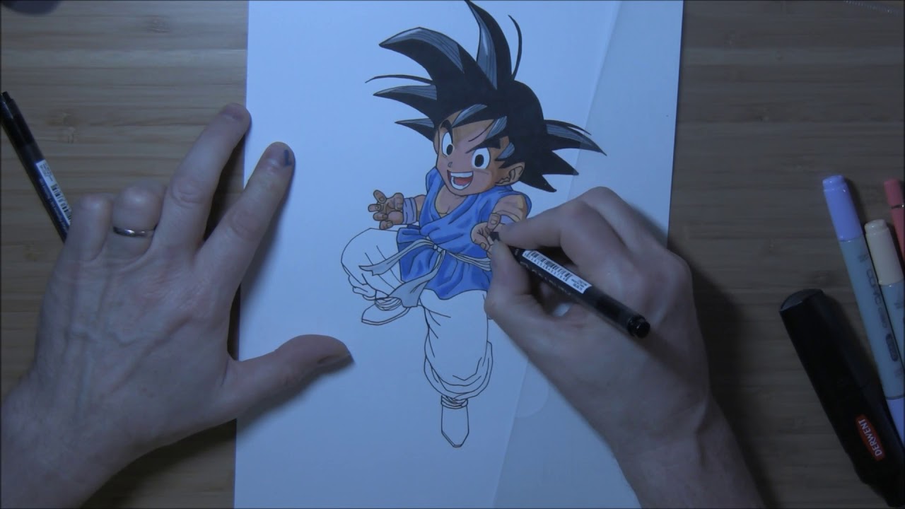 Drawing Dragon Ball GT Goku Anime Fan Art YouTube