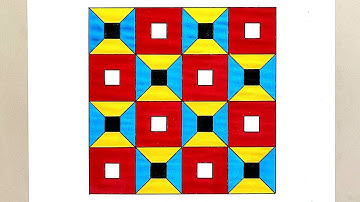 Geometric Square Patterns Drawing || How to draw Easy Geometric Square Patterns with Painting