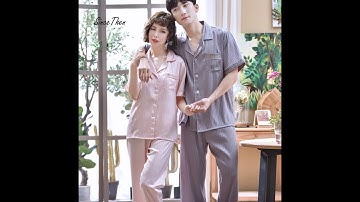 Pijama đôi nam nữ - Cận cảnh vải lụa cao cấp nhà Since Then