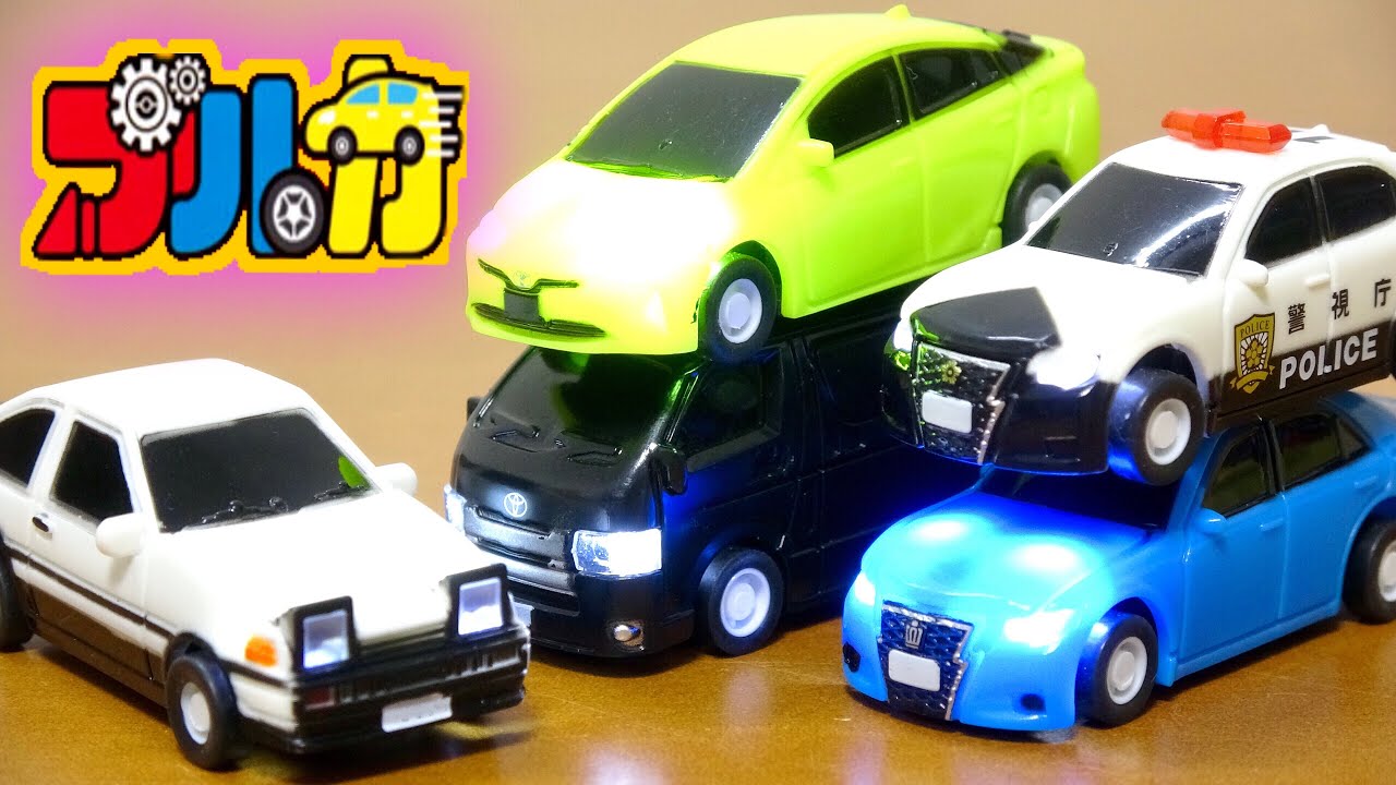 Pulka Vol.1 Toyota 5-piece light-up pull-back car gacha set