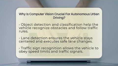 Why Is Computer Vision Crucial For Autonomous Urban Driving? - Talking Tech Trends