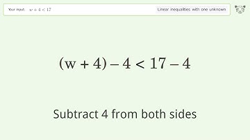 Solving Linear Inequalities: w+4 is Smaller Than 17