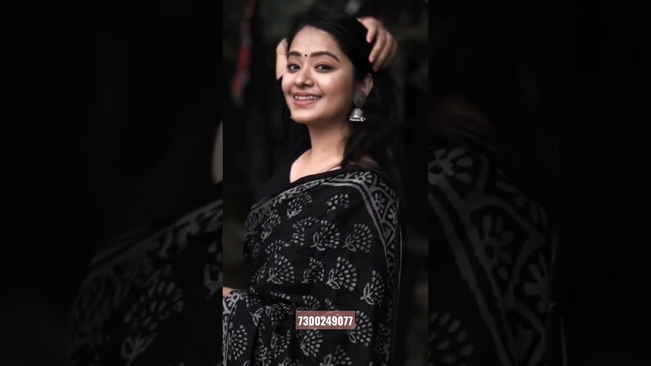 Hand block printed saree. 