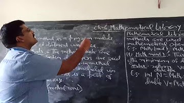 Class-9. Computer Applications. Ch-6. Mathematical Library Methods. Part-1