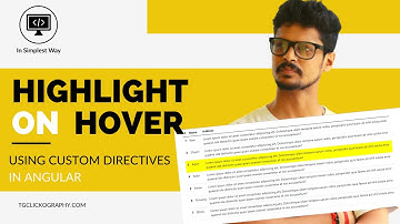Highlight table rows on mouse hover using custom directive in angular | in simplest way