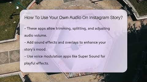 How To Use Your Own Audio On Instagram Story? - Everyday-Networking