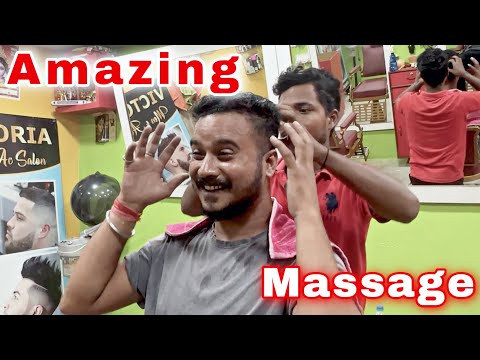 Head Massage just near street side Barber shop | ASMR Barber Shop