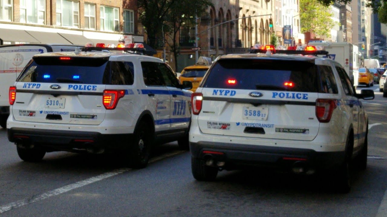 NYPD Strategic Response Group Arriving On Scene Of A Armed Robbery In Subway Station In Manhattan