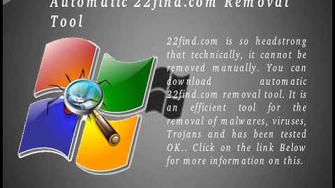 Uninstall 22find.com - How to uninstall 22find.com browser hijacker