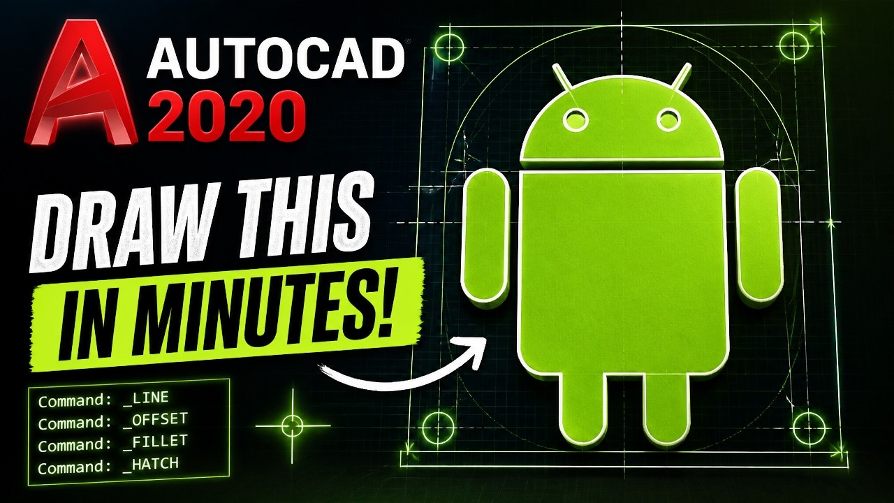 Drawing Android Model in AutoCAD 2020 - YouTube
