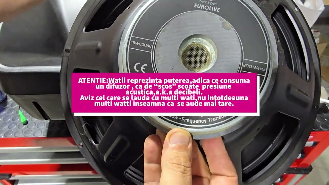 Schimbam difuzorul de bass la o boxa activa Behringer B115MP3,sper sa ne iasa.