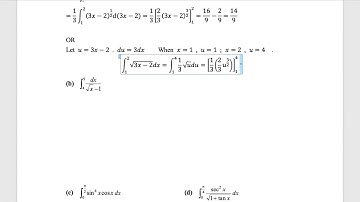 DSE M2 - Integration by Substitution (1)