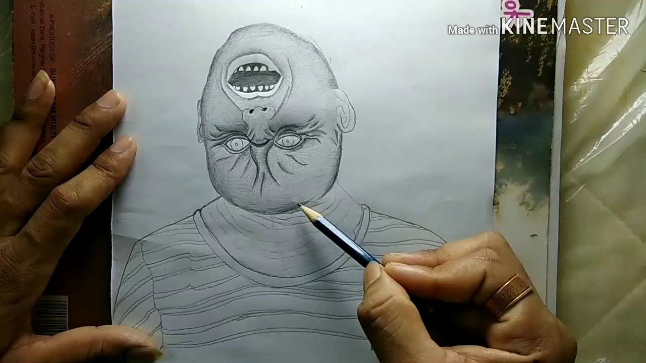 How to draw zombie step by step/wrong head sading and blending zombie pencil drawing step by step