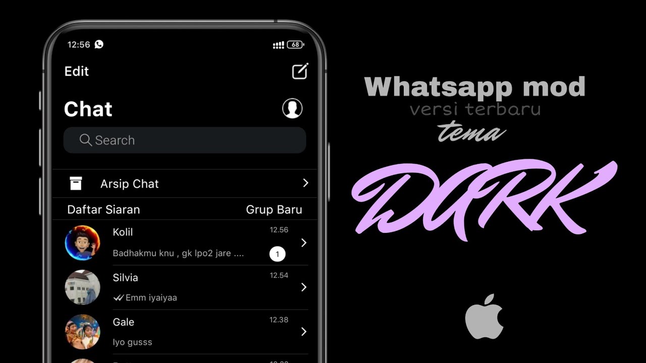 RA whatsapp ios dark mode real versi terbaru