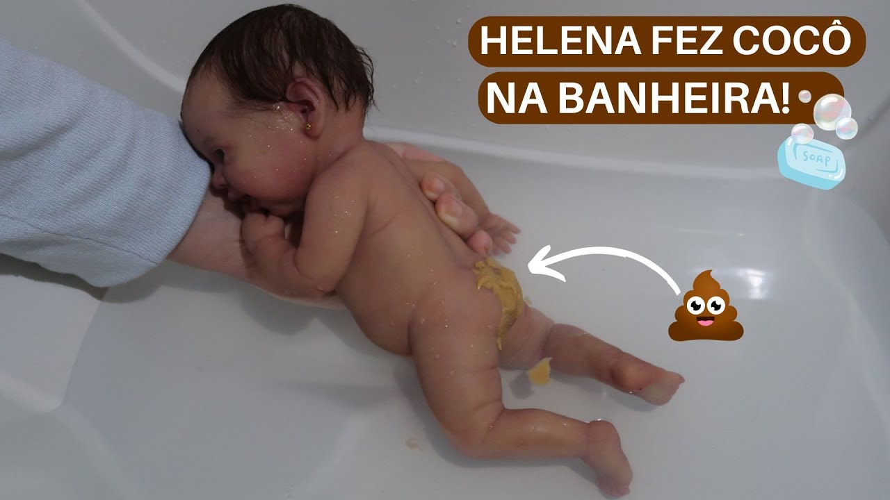HELENA FEZ 💩 NA BANHEIRA 😱 BEBÊ REBORN DE SILICONE SÓLIDO!