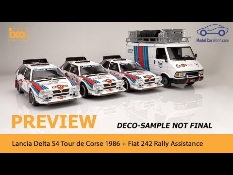 IXO - 1:18 Preview Lancia Delta S4 Tour de Corse 1986 + Fiat 242