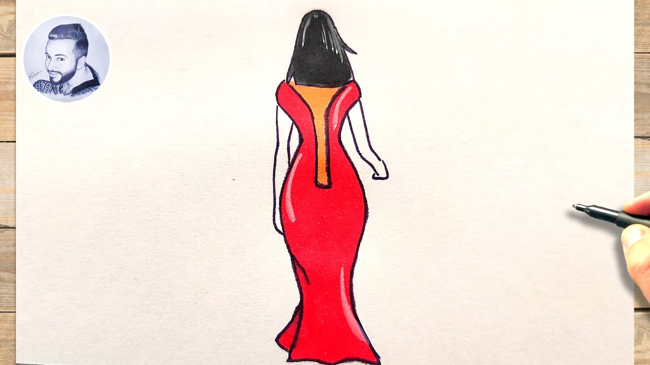 Comment dessiner une femme de dos facile - YouTube