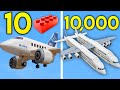 10 piece vs 10000 piece lego plane crash