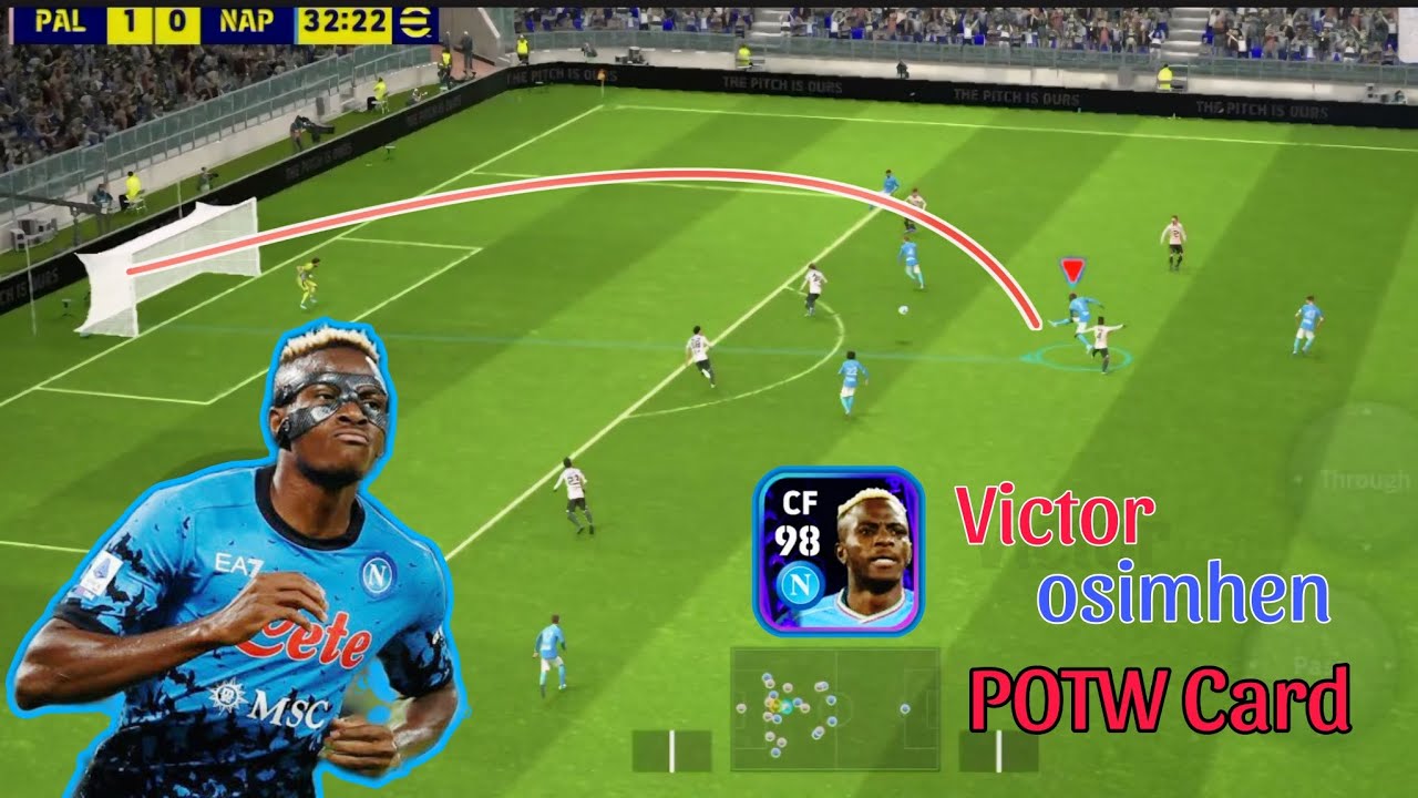 New European Club Championship POTW Osimhen 98 Rated Cf Card Review 🔥💀"One Chance & Boom"  Efootball