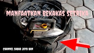 cara membuat alat tambal ban dari bekas setrika listik