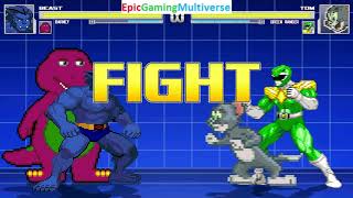 Green Ranger And Tom Cat VS Barney The Dinosaur And Beast In A MUGEN Match / Battle / Fight screenshot 3