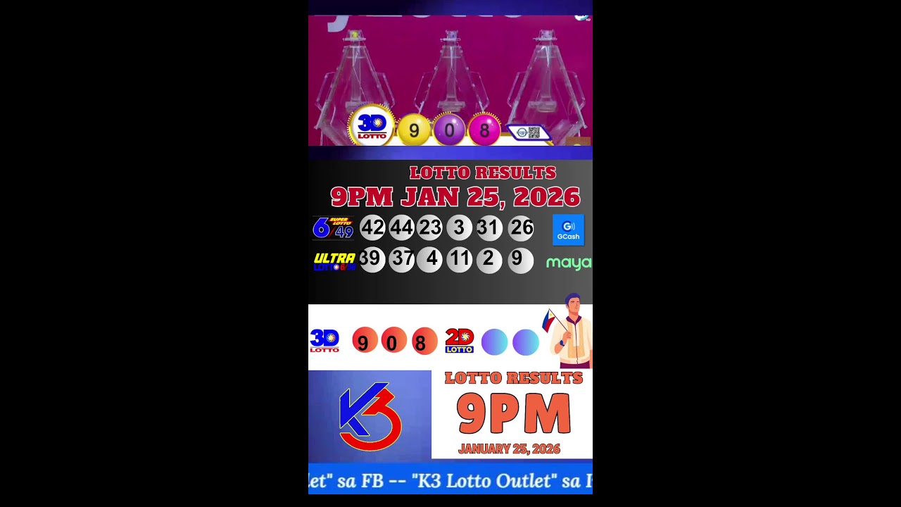 Lotto Result Today 9pm Draw January 25, 2026 Swertres Ez2 PCSO Live Result